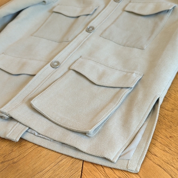 H&M Women's Tan Oversized Shacket Utility Jacket - Picture 5 of 7